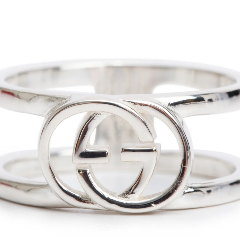 NEW - Gucci G Silver Interlocking Ring - Size 10